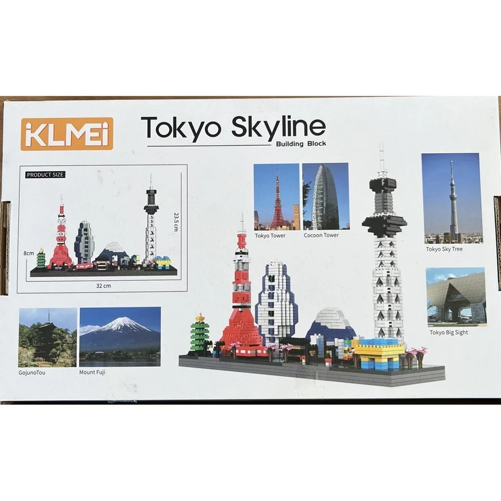 KLMEi Tokyo City Skyline Building Blocks - New in box 1800 pieces, Travel Memory